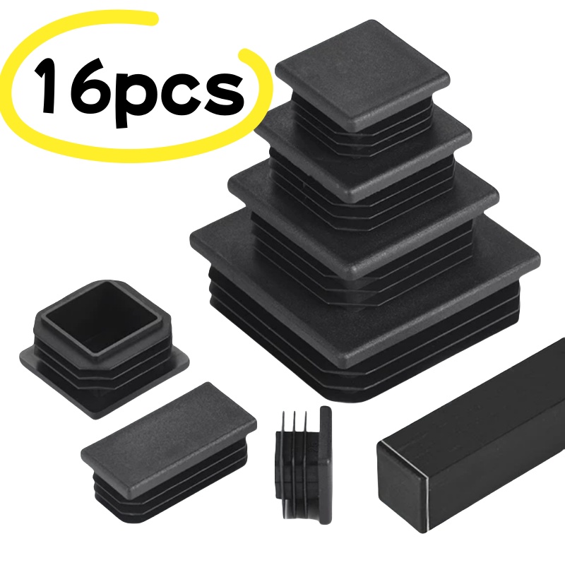 Plastic Pipe Clip - 16PCS Zwart Plastic Blanking Eindkap Stalen
