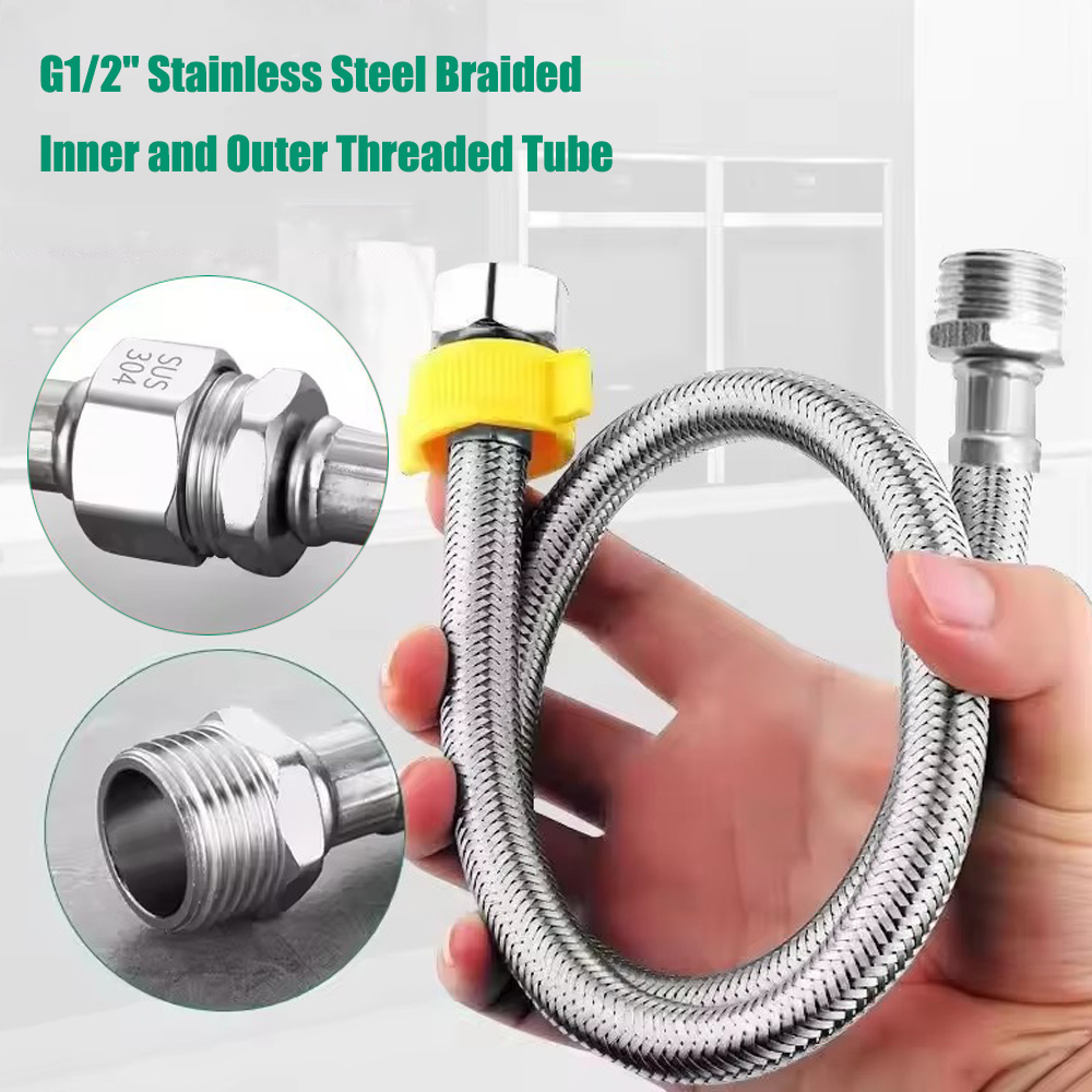 Flexible Hose Braided - 1 st 20/40/60/80/100/150/200 CM G1/2 Interne