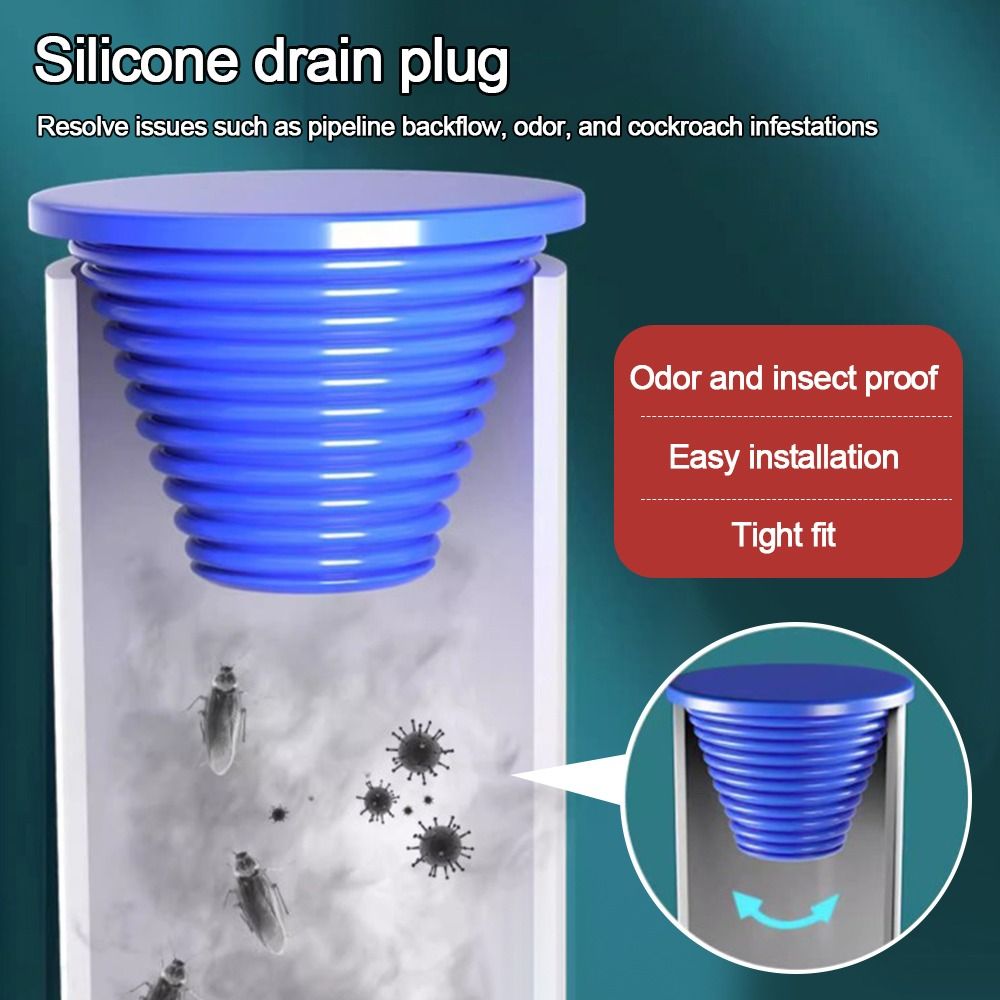 Drain Pipe Clip - Siliconen rioolbuisafdichtingsring Anti-geur Anti-verstopping Vloerafvoerstop Vervangende