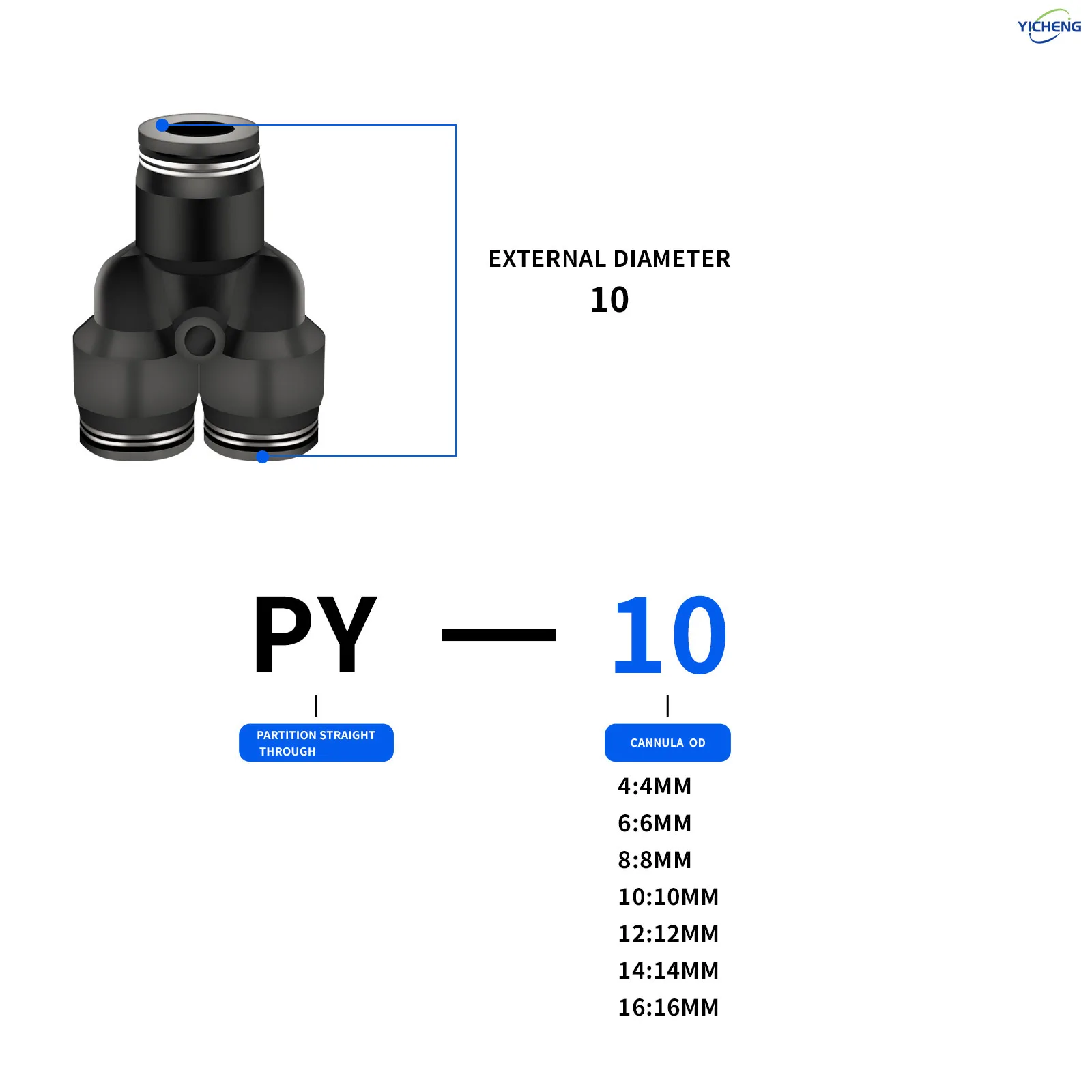 10 MM ID-slangconnector Y-spli - Push Fit Connector recensie en prijs