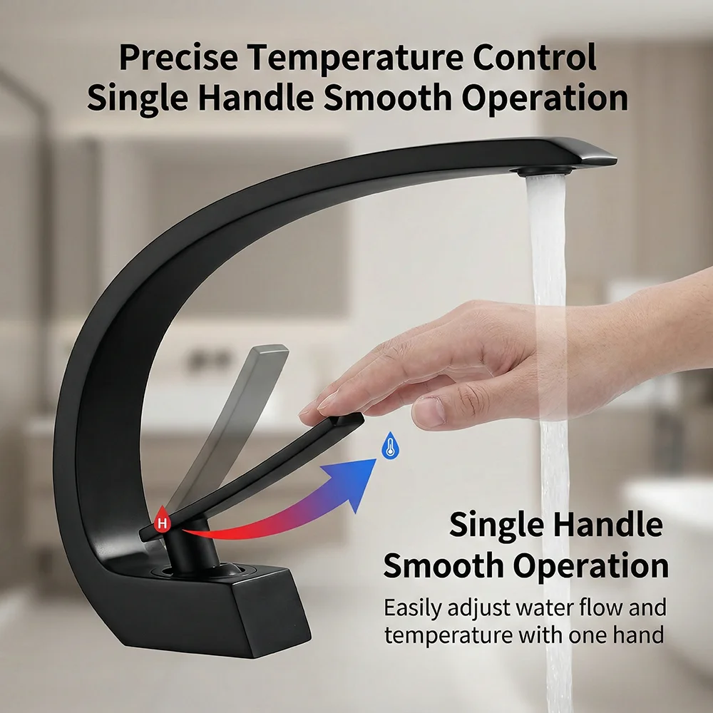 Matzwarte badkamerkraan, alumi - Silicone Tap Washer recensie en prijs